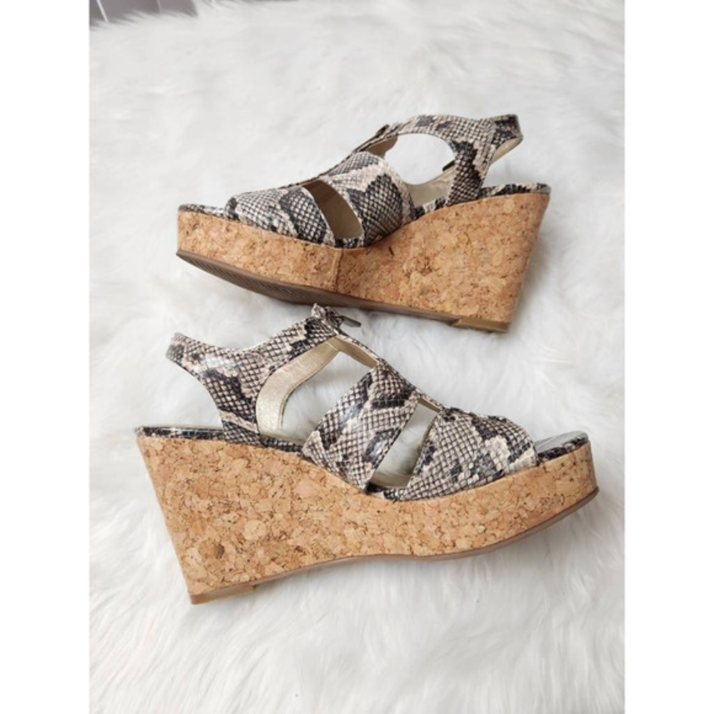 White Mountain Womens‎ Dharma Platform Wedge Sandals Multicolor Snake 8.5 M